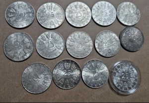14 x 25 Schilling Silbermünzen