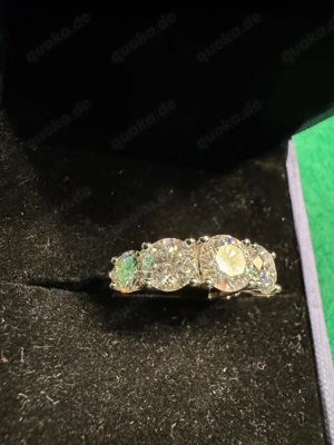 Moissanit Damen Ring 18mm Damenring 3,60ct 925 Silber Damen Ring funkelt traumhaft schön Zertifikat