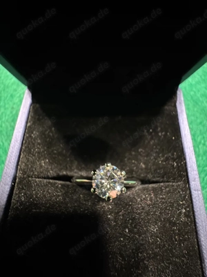 1ct Moissanit 925 Silber Damenring 17mm Damen Ring funkelt traumhaft schön mit Zertifikat 