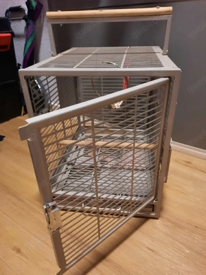 Edelstahlkäfig für Papageien und Sittiche