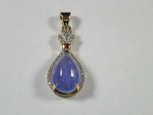 NEU: Anhänger 925 Silber vergoldet mit Tansanit + Zirkon