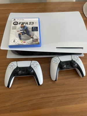 PS5 laufwerk sony Playstation 5 Konsole mit 2 controller und FIFA 23 mit verpakung und rechnung 