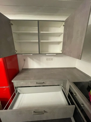 Moderne Einbauküche L-Form grau mit oder ohne Kühlschrank Bild 9