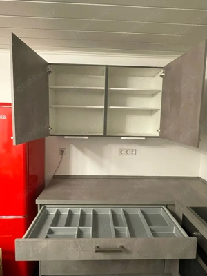 Moderne Einbauküche L-Form grau mit oder ohne Kühlschrank Bild 6