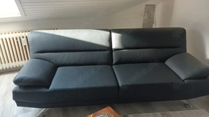 3 Sitzer Couch--Kunstleder-schwarz---neu