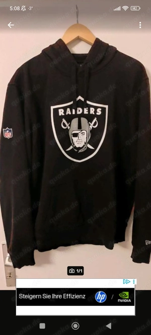 Oakland Raiders Hoodie schwarz NFL Fan Pullover