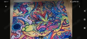 Buntes Wandtuch 195x147cm psychedelisches Muster