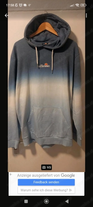 Ellesse Hoodie Pullover Gr. XL blau Farbverlauf