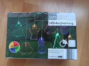 LED Vorhang bunt Timer Weihnachten kabellos Batterie Girlande OVP