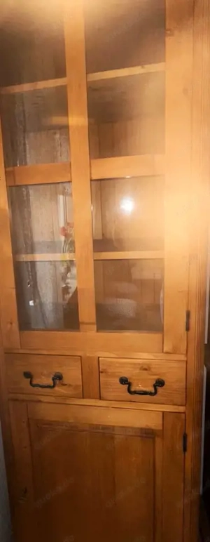2 Sehr Schöne Fichte Massiv Holz Vitrine Oxford Top Qualität Bild 3