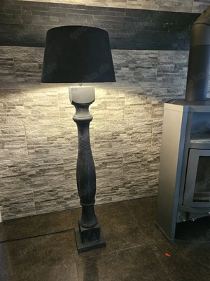 XXL Stehlampe Bauluster-Stil Hartholz