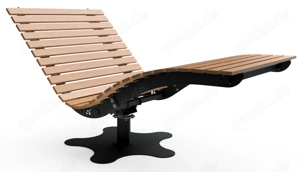 Wellenliege SOLEA | Stahl Lackiert Eiche Liege Gartenmöbel | PMC