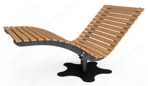 Wellenliege SOLEA | Edelstahl Eiche Liege Gartenmöbel | PMC