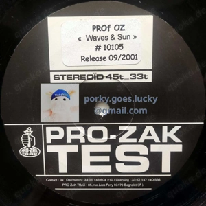 Prof Oz - Waves & Sun 2001 Test Pressing Limited Edition Promo 12" Vinyl Dub Electro Downtempo