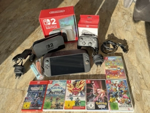 Nintendo switch 2 spielkonsole mit 6 videospiel und verpakung 