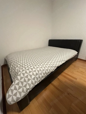 140 Bett aus Echtleder