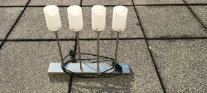 4-flammige Lampe mit weißen Milchglasschirmen, G9 LED-fähig