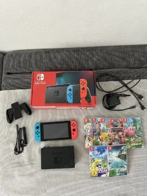 nintendo switch 1 spielkonsole mit 7 spiel und verpakung 