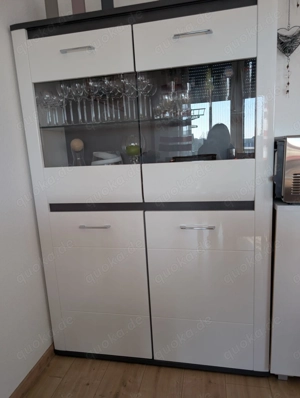 Highboardvitrine Alessio weiß Matera, onkl. LED_Beleuchtung, 4 Türen