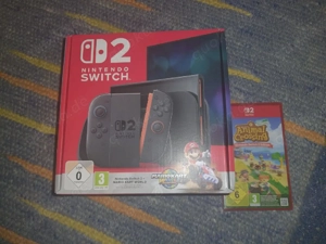 nintendo switch 2 mit Mario kart world Bund spiel Konsole versiegelt mit animal crossing 2