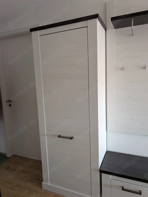 Garderob Montreal, Hochschrank, Paneel mit Hutablage und Sitzbank mit Klappe