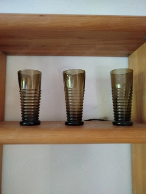 Handgeblasene bernsteinfarbene Trinkgläser