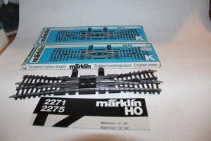 2x Märklin 2275 Doppelte Kreuzungsweiche K-Gleis unbespielt OVP