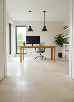 Travertin Beige Fliesen Römischer Verband 1.2 cm Stärke