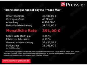 Toyota Proace H2 BlueHDi 140 Kasten 35 L3H2 Meister + Navi, AHK, Bild 3