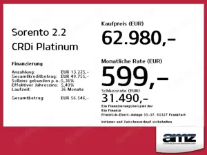 Kia Sorento 2.2 CRDi Platinum *Neu*AHK*Pano*sofort