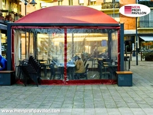 Pavillon 6x6 Überdachung Gazebo Pagodenzelt Festzelt Pvc Dach Restaurant Café Universität Zelt neu Bild 3