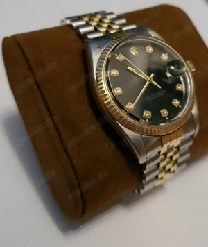 Rolex Datejust 1603 18K Gelbgold & Edelstahl Schwarzes Zifferblatt Diamanten Bild 3
