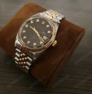 Rolex Datejust 1603 18K Gelbgold & Edelstahl Schwarzes Zifferblatt Diamanten Bild 10
