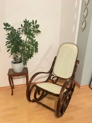 Vintage Schaukelstuhl mit Wiener Geflecht braun