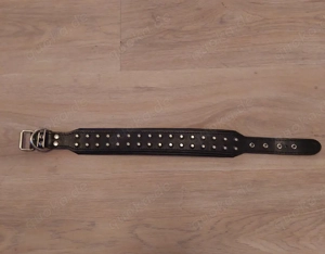 Robustes Echtleder-Halsband mit Nieten   Schwarz   wie neu!