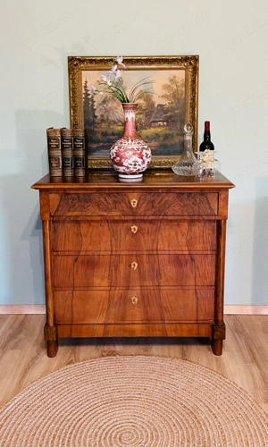  Antike Kommode   Biedermeier um 1840   Nussbaumfurnier
