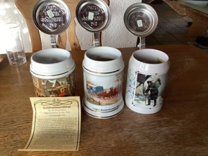 Bierkrüge mit Zinndeckel- Das Postwesen in aller Welt 
