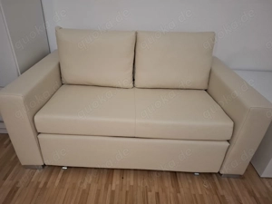 Schlafsofa, Kunstleder, 152x88, mit extra Topper, Liegefläche 120x200