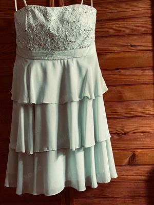Jake*s Cocktailkleid mintgrün Spitze Volants Gr. 40 ungetragen Bild 3