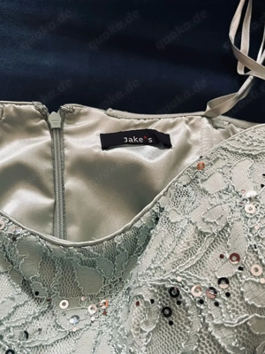 Jake*s Cocktailkleid mintgrün Spitze Volants Gr. 40 ungetragen Bild 4