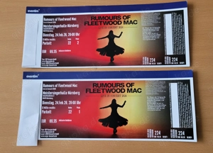 Verkaufe 2 Konzertkarten für Fleetwood Mac am 24.2.2026 in Nürnberg