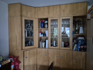 Wohnzimmerschrank Massivholz mit Vitrinen