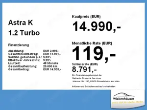 Opel Astra K 1.2 Turbo Edition LED+SHZ+Winterp.+Kam. Bild 4