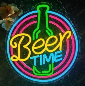 Beer Time LED Bier Neon Schild Wanddeko Bar LED Club Party