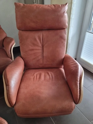 2 Himolla Relaxsessel elektrisch, 1 Sofa und 1 Hocker Leder Buffalo Marsala Bild 3