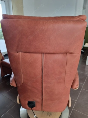 2 Himolla Relaxsessel elektrisch, 1 Sofa und 1 Hocker Leder Buffalo Marsala Bild 2