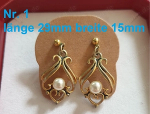 Ohrringe Ohrhänger Ohrstecker Gold Silber Strass Perle Rot Rosa