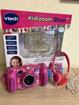 VTech   Kidizoom Duo 5.0, Kinder Spielkamera mit Kopfhörer - Top-Zustand