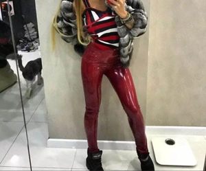 Damen Leder Latex Hose