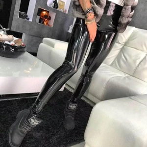 Damen Leder Latex Hose